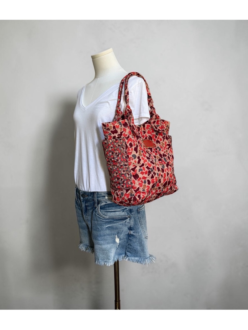 Marc Jacob’s Quilted Nylon Pink Leopards Print Tote Bag - Picture 14 of 14
